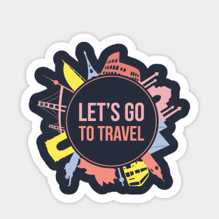 Let's Go Travel Sticker